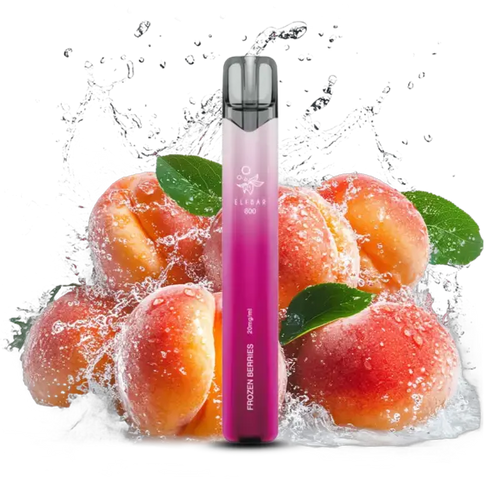 Elfbar 800 Peach Ice Produktbild mit Pfirsich und Ice-Elementen