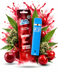 OnlyGrams Cherry Vape Produktbild mit Kirschen und Cannabis-Blättern